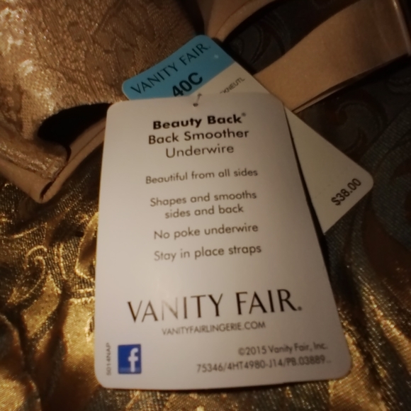 NWT Vanity Fair Underwire Bra 40C Full Coverage Back Smoother 1/2 Price - Picture 3 of 5
